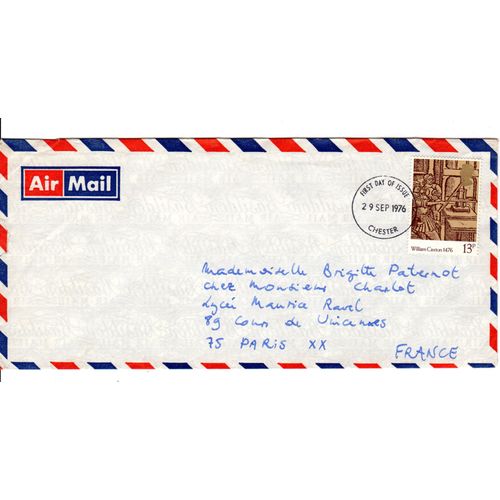 William Caxton 2 Enveloppes First Day Of Issue 29.9.1976