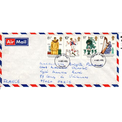 1er Eisteddfod 500eme Anniversaire Enveloppe First Day Of Issue 04.08.1976 Pays De Galles