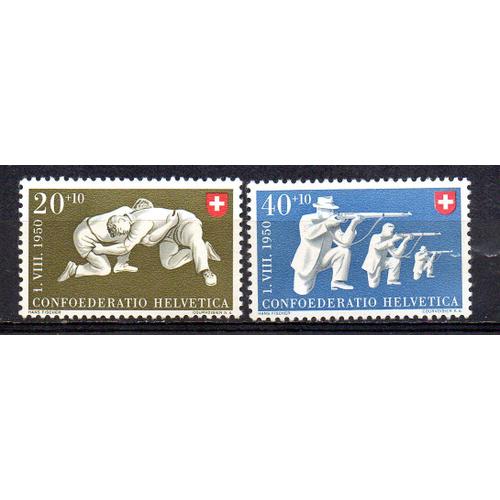 Suisse-  2 Timbres Neufs- Sports- Année 1950