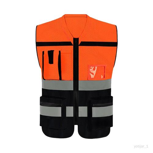 Gilet de sécurité réfléchissant, vêtements de travail confortables pour Orange Noir 3XL