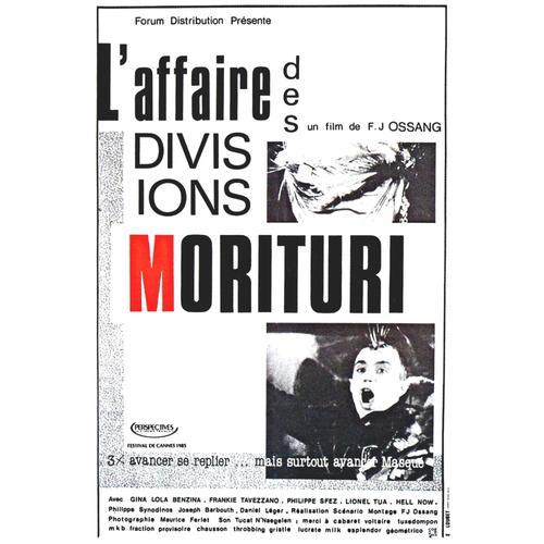 L'affaire Des Divisions Morituri -Véritable Affiche De Cinéma Pliée - Format 80x120 Cm - De Francois-Jacques Ossang Avec Gina Lola Benzina, Philippe Sfez, Lionel Tua, Hell-Now, Frankie Tavezzano- 1984