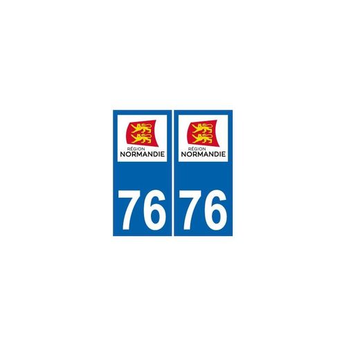 76 Seine Maritime Autocollant Plaque Immatriculation Normandie Nouveau Logo Sticker - Couleur : Droits - Angles : Droits