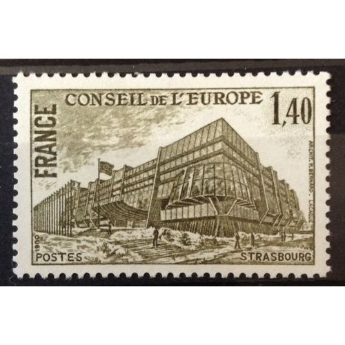 France - Conseil Europe - Angle Bâtiment À Strasbourg 1,40 Brun-Olive (Impeccable Service N° 63) Neuf** Luxe - N12112