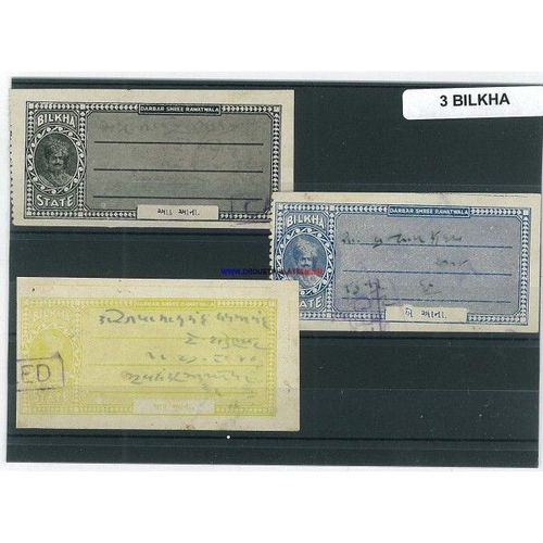 Bilkha 3 Timbres Differents Obliteres