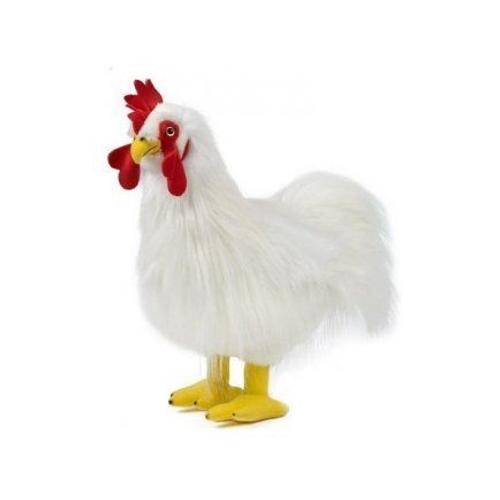 Peluche 38 Cm Coq Bblanc - Animaux De La Ferme - Living Nature