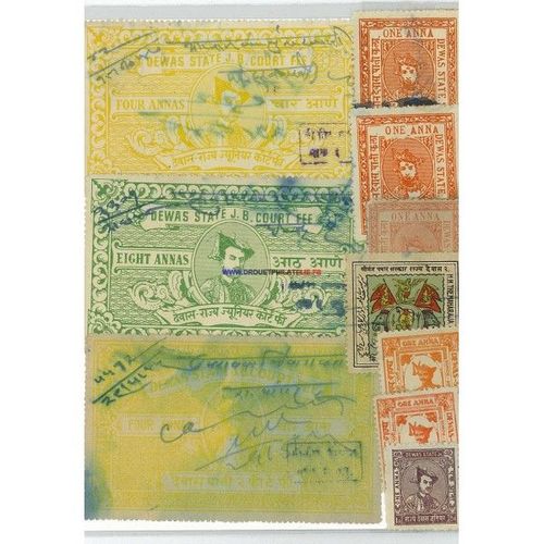 Dewas 5 Timbres Differents Obliteres