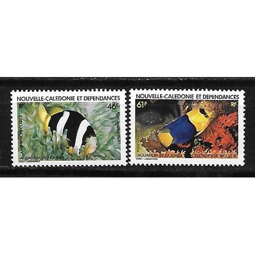 Nouvelle-Caledonie Poste Aerienne 1984 : Aquarium De Nouméa : Poissons - Série Entière De 2 Timbres À 107 F. Neufs **