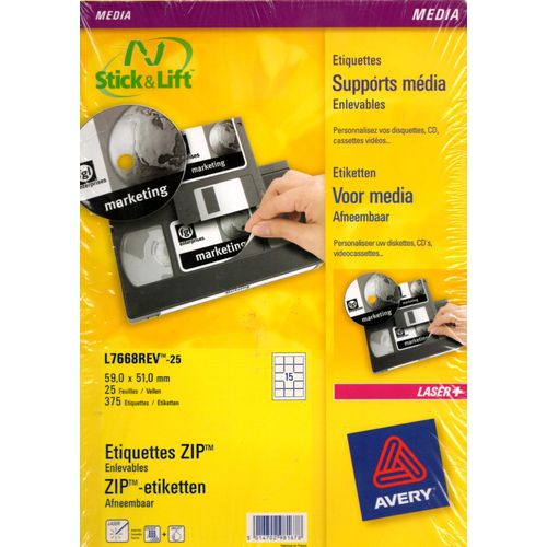 Etiquettes Supports Media Enlevables
