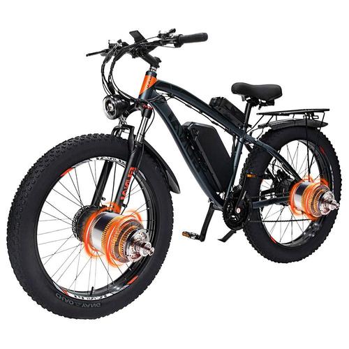 Gunai Gn88 Vtt Électrique 26*4.0 Pouces Gros Pneus 1000w * 2 Moteurs 55 Km/H Vitesse Maximale 48v 22ah Batterie 130km D'autonomie