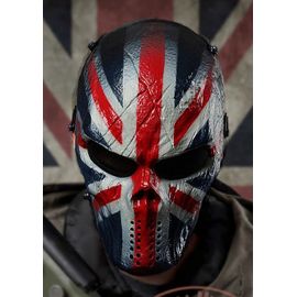 Masque De Protection Skull Horreur Tête De Mort Warrior Chiefs Battle Wargame Déguisement Squelette Outdoor Airsoft Paintball Drapeau Uk Britannique Anglais Union Jack