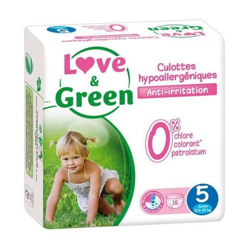 Love & Green - Culottes Apprentissage Ecologiques Hypoallergéniques 0% T5 X 18