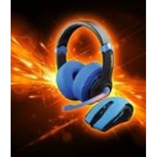 Combo Set Dragon War 2in1 (Gaming Headset + Mouse) - Blue Edition