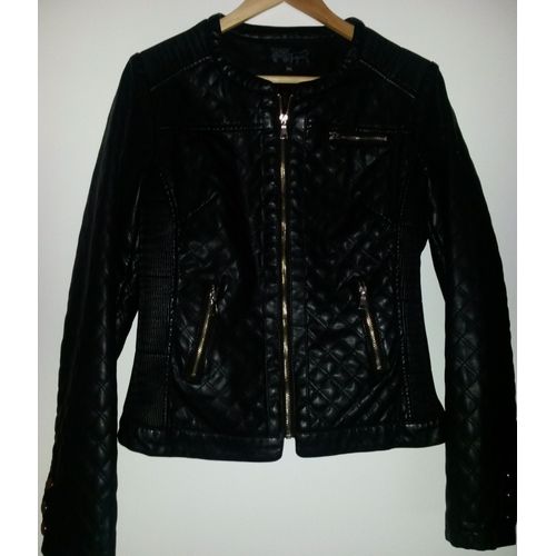 Très Beau Blouson Noir Saturne Effet Molletonné Chic Et Sport