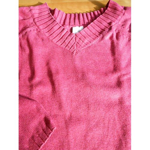 Pull Camaïeu Coton M Framboise