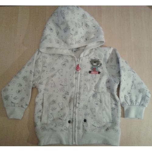 Sweat À Capuche Mini Gang Polyester Taille 18 Mois Blanc 65% Polyester 35% Coton