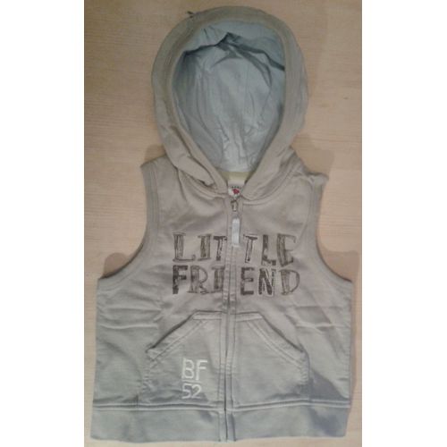 Gilet À Capuche 2 Poches Baby Club "Little Friend" Coton 86cm 18/24 Mois Gris 100% Coton