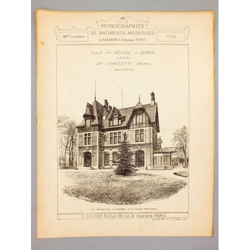 Monographies De Bâtiments Modernes - Villa Aux Délices À Genève, Suisse. Mrs. Camoletti Frères, Architectes. - Villa À Lassigny (Oise), Mrs. Malézie
