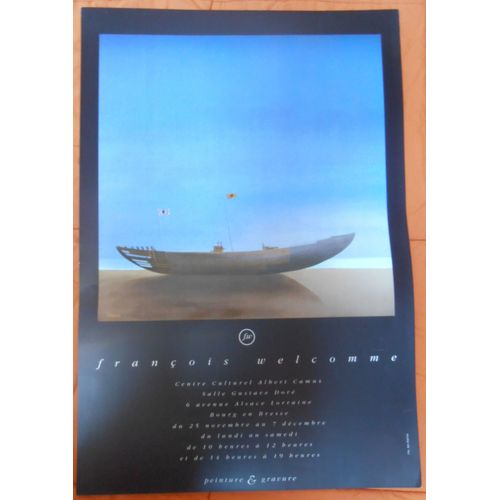 Affiche 63x43 François Welcomme Centre Culturel Albert Camus Bourg En Bresse Bon Etat & Très Rare