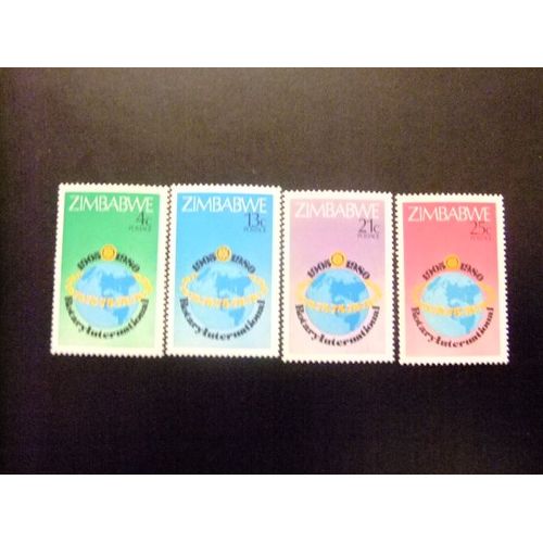 Zimbabwe 1980 75 Aniversario Rotary Internacional Yvert N º 17 / 20 ** Mnh