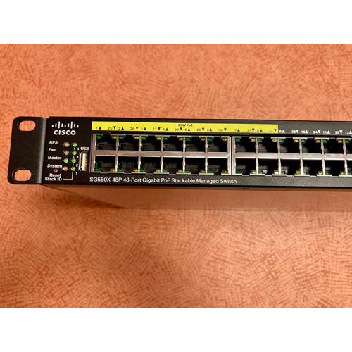 SWITCH CISCO SG550X-48P-K9 V08 - 48 Port Gigabit Ethernet POE.