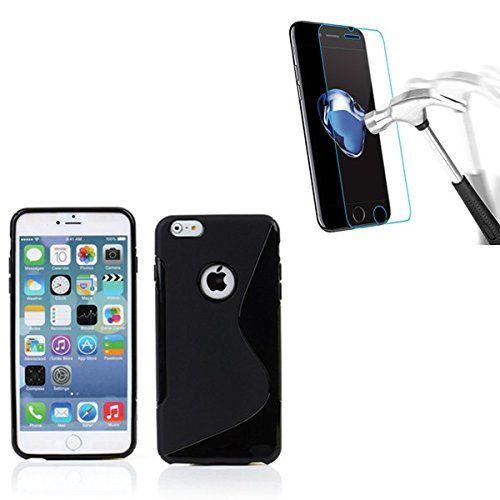 Hq-Cloud Coque Gel Silicone S-Line Pour Apple Iphone 7 Plus  - Noir + 1 Verre Trempé De Protection D'écran