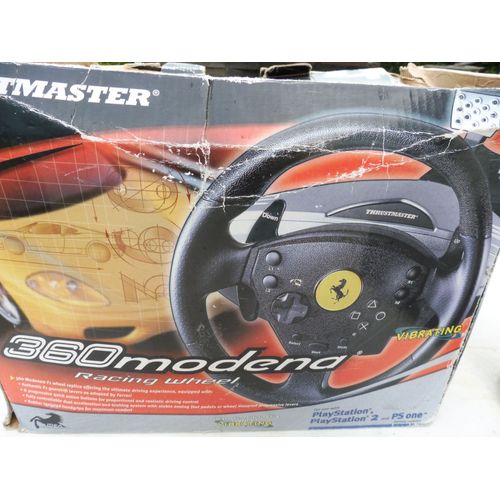 Volant + Pédalier Ferrari 360 Moderna Racing Wheel Pour Ps2 Ou Ps One