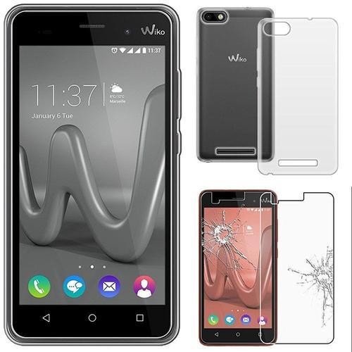 Hq-Cloud Coque Gel En Silicone Transparent Pour   Wiko Lenny 2 + 1 Verre Trempé De Protection D'écran