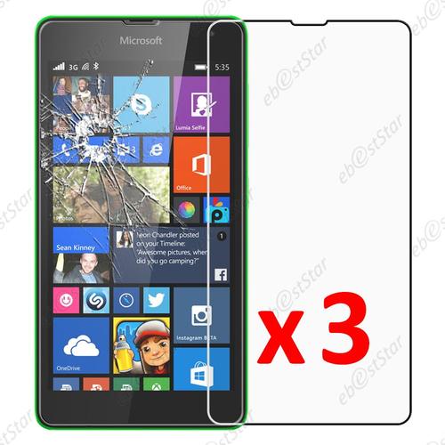 Ebeststar ® Pour Microsoft Nokia Lumia 535 - Lot X3 Film Protection Écran Verre Trempé Anti Casse Anti-Rayures