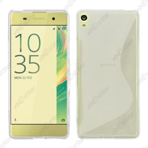 Ebeststar ® Pour Sony Xperia Xa, Xa Dual - Housse Etui Coque Silicone Gel Motif S-Line Protection Souple, Couleur Transparent