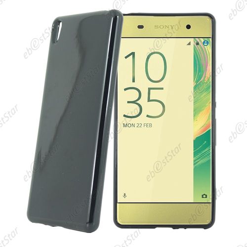 Ebeststar ®  Coque Silicone Gel Sans Motif Housse Etui Souple Pour Sony Xperia Xa, Xa Dual, Couleur Noir