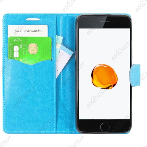 Ebeststar ® Housse Portefeuille Coque Etui Protection Folio Pour Apple Iphone 7 Écran 4,7", Couleur Bleu