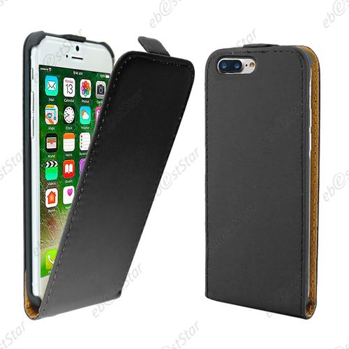 Ebeststar ® Pour Apple Iphone 7 Plus Écran 5,5" - Housse Coque Etui En Pu Cuir À Rabat Ultra Fine (Slim Case), Couleur Noir