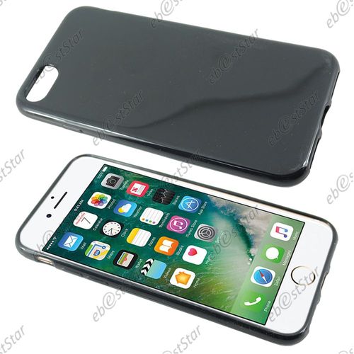 Ebeststar ®  Film Protection Écran En Verre Trempé + Coque Silicone Gel Housse Etui Souple Pour Apple Iphone 7 Écran 4,7", Couleur Noir