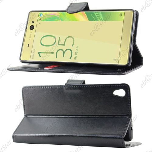 Ebeststar ®  Etui Portefeuille Housse Coque Protection Folio Book Livre Pour Sony Xperia Xa Ultra, Xa Ultra Dual, Couleur Noir