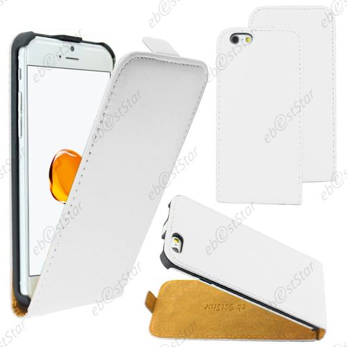 Ebeststar ® Pour Apple Iphone 7 Écran 4,7" - Housse Coque Etui En Pu Cuir À Rabat Ultra Fine (Slim Case), Couleur Blanc