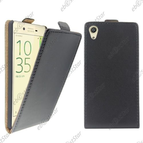 Ebeststar ® Pour Sony Xperia X Performance, Dual F8132 - Housse Coque Etui En Pu Cuir À Rabat Ultra Fine (Slim Case), Couleur Noir