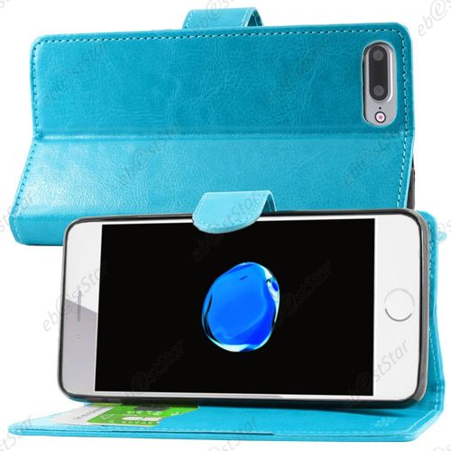 Ebeststar ®  Etui Portefeuille Housse Coque Protection Folio Book Livre Pour Apple Iphone 7 Plus Écran 5,5", Couleur Bleu