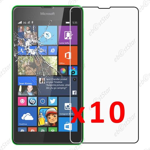 Ebeststar ® Pour Microsoft Nokia Lumia 535 - Lot X10 Film Protection Écran Verre Trempé Anti Casse Anti-Rayures