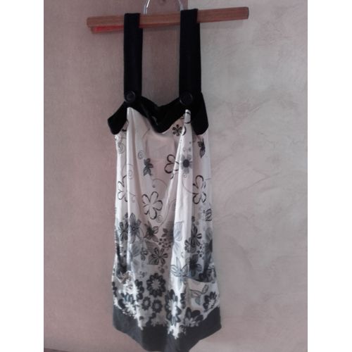 Tunique Bretelles Blanche Et Noire
