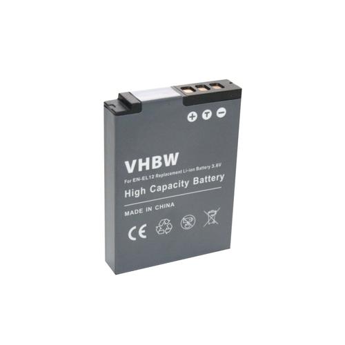 vhbw Li-Ion Batterie 700mAh (3.6V) pour appareil photo, caméscope Nikon CoolPix S9500, S9600, S9700, S9900 comme EN-EL12.