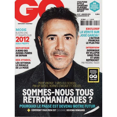 Gq / 01-2012 N°47 : José Garcia (8p) Amanda Seyfried (2p) Léa Seydoux (4p) Pete / Peter Doherty (6p)
