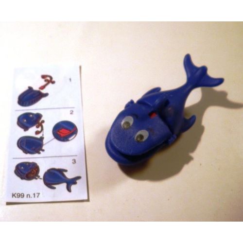 Figurine "Kinder" (1998) Animaux Clips, N°2 La Baleine Bleue (K99n17 / K97-17) Avec Bpz