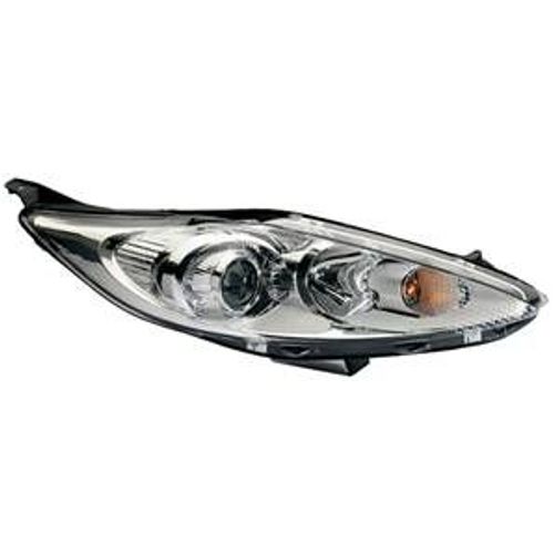 Phare Optique Avant Droit Pour Ford Fiesta Vi Phase 1, 2008-2012, H7+H1, Fond Chromé/Gris, Neuf