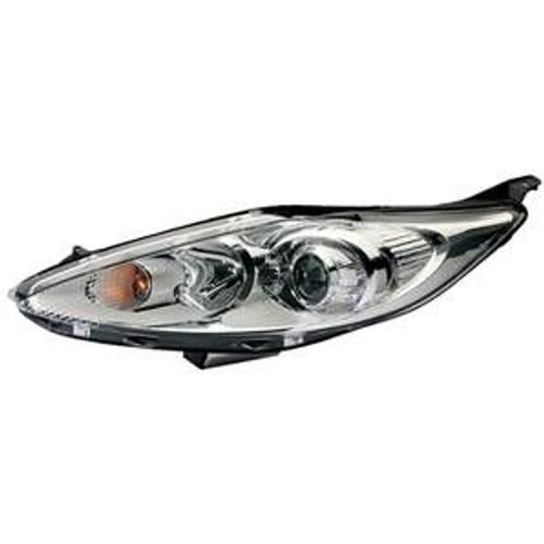 Phare Optique Avant Gauche Pour Ford Fiesta Vi Phase 1, 2008-2012, H7+H1, Fond Chromé/Gris, Neuf