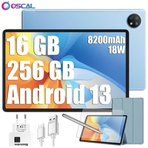 Oscal Pad 16 Tablette Tactile Android 13 10,51" 16Go+256Go-SD 1To 8200mAh 13MP+8MP 5G Wifi,4G Dual SIM Mode PC Stylet Gratuit - Bleu