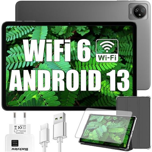 Blackview Tab 30 WiFi Tablette Tactile 10.1 pouces HD+ IPS Android 13Go WiFi 6, RAM 6 Go ROM 64 Go-SD 128 To 5100mAh - Gris