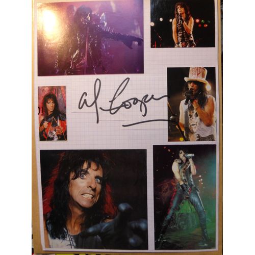 Alice Cooper  Autographe Fait À Paris En 1990 À Virgin Megastore