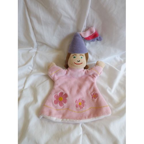 Doudou Fée Rose Fleurs Marionnette Cmp