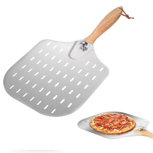 Pelle À Pizza Perforée Inoxydable 36x31cm