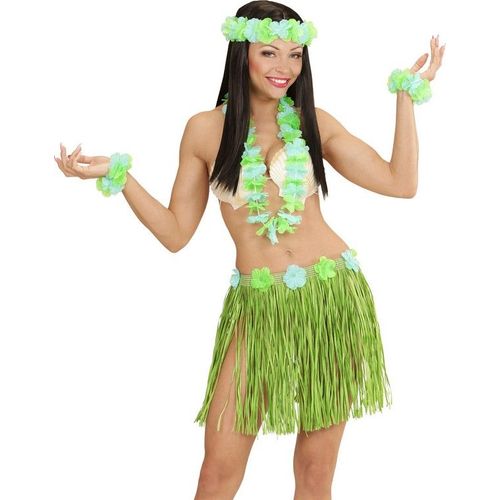 Kit Hawaïen Bleu Et Vert Adulte Taille Unique